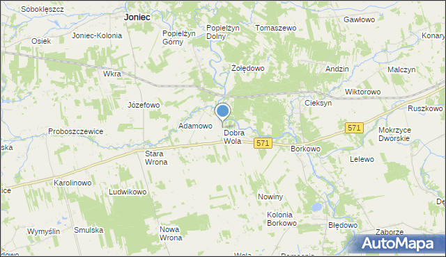 mapa Dobra Wola, Dobra Wola gmina Nasielsk na mapie Targeo